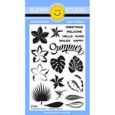 Sunny Studio Clear Stamps - Radiant Plumeria